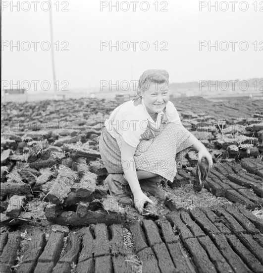 Peat cutter near Boswil, 1945