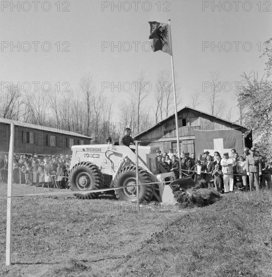 Groundbreaking ceremony, LausanneGeneva motorway, 1961