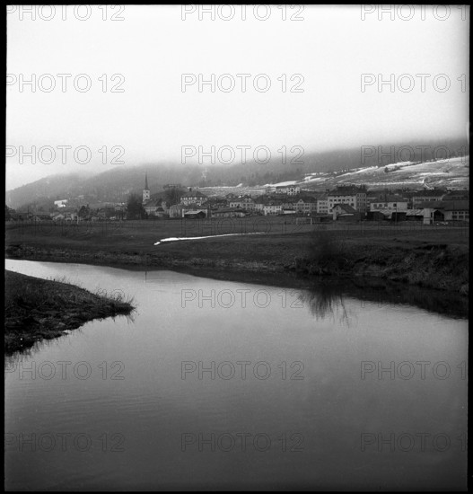 The river L' Areuse and Travers; 1950