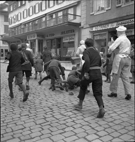 Nüsslen at the carnival in Schwyz, 1950