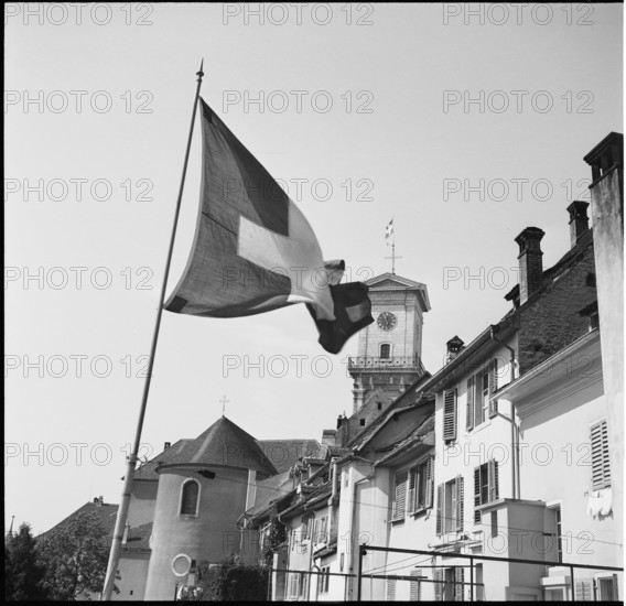 WW2: Marking of the national border, Swiss border, 1944