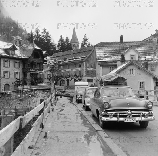 Easter traffic in Göschenen, 1959