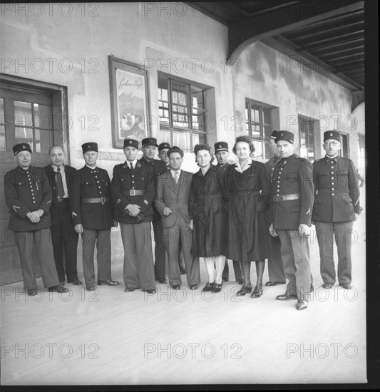 Customs officer at the French customs in GenevaCornavin, 1946