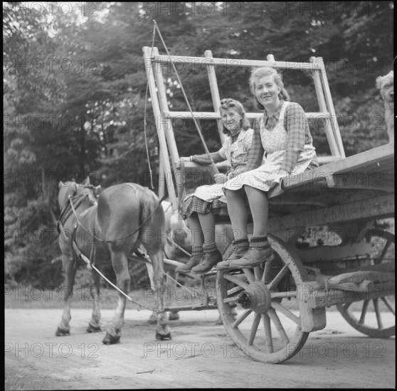 Horsedrawn cart, Jestetten border at the end of the war, 1945