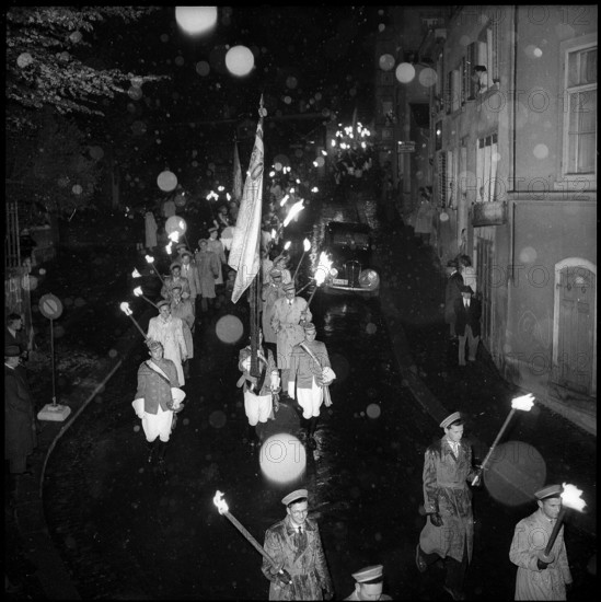Dies Academicus 1951: Torchlight procession of the students