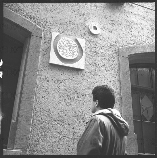 Commemorative inscription, Dada Cabaret Voltaire, Niederdorf Zurich 1966