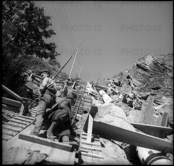 Aletsch power plant construction site 1949