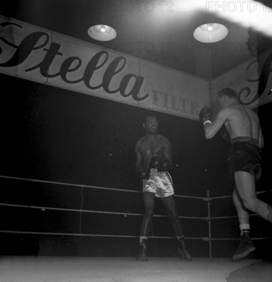 FSB president Droz and Sugar Ray Robinson, Geneva 1950