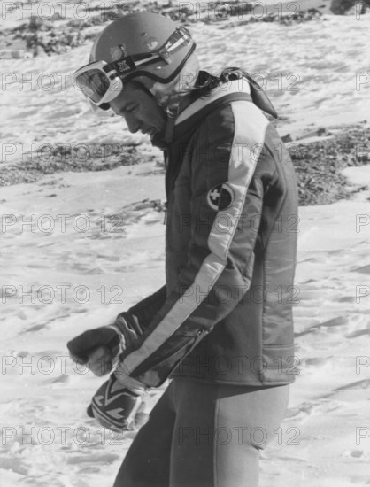 Ski9 World Cup in Val d'Isère 1973: Bernhard Russi.