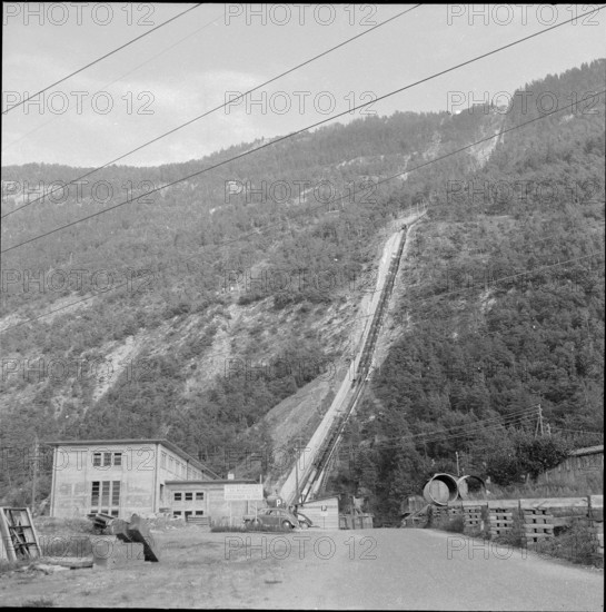 Power station center Riddes 1955.
