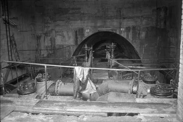 Burst pipe, Wäggital power station 1970.