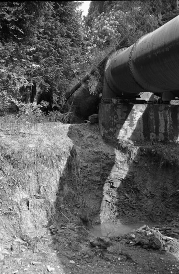 Burst pipe, Wäggital power station 1970.