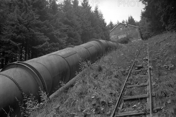 Burst pipe, Wäggital power station 1970.