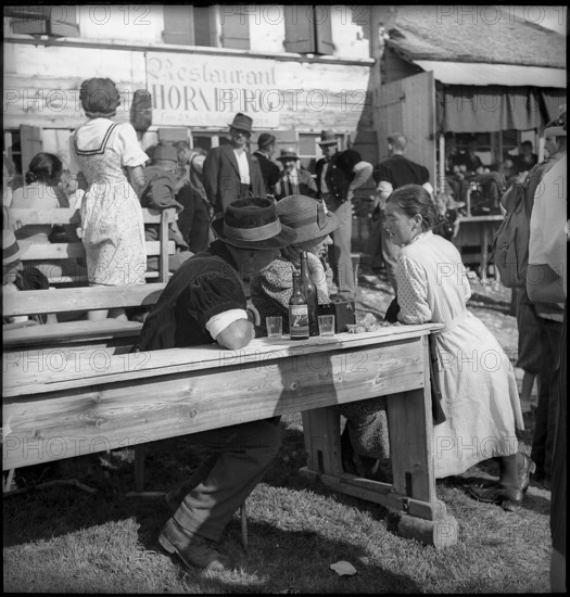 Mountain festival on the Hornberg in Saanenmöser, Switzerland, 1940.