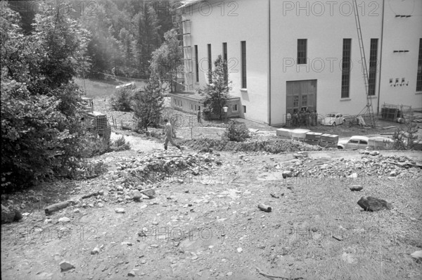 Burst pipe, Wäggital power station 1970.