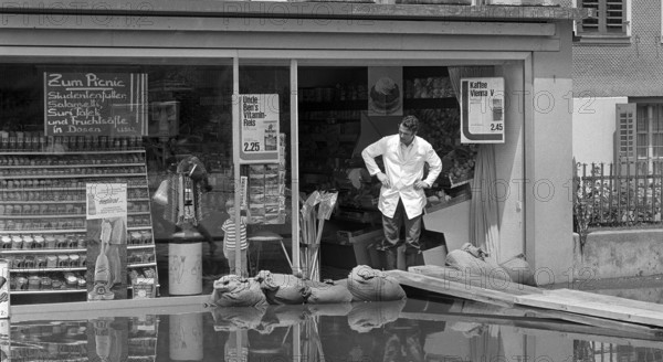 High water in Ennetbürgen after landslide 1970.