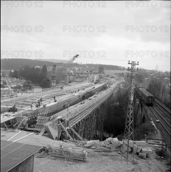 Worblental bridge under construction; 1961.