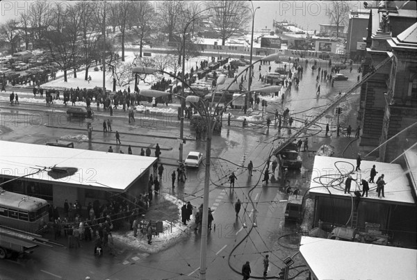 Fire at Lucerne main station 1971.