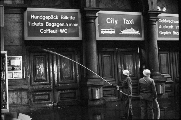 Fire at Lucerne main station 1971.