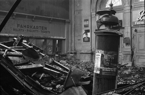 Fire at Lucerne main station 1971.