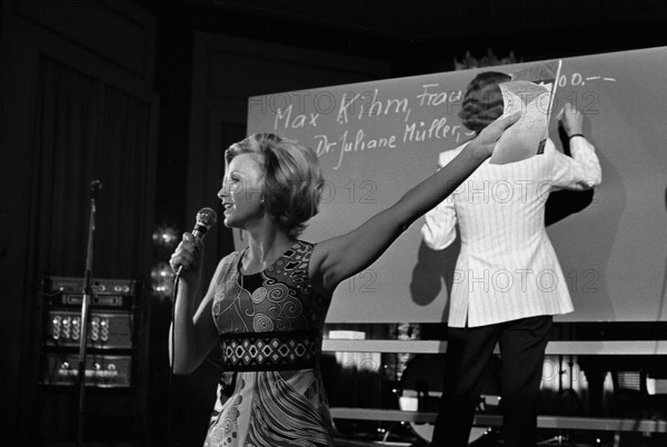 Heidi Abel at gala night organised by Pro Surlej, 1971.