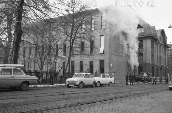 Fire at the phone switchboard Zurich Hottingen 1969.