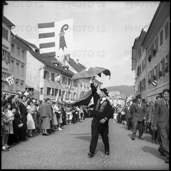 Festival of the people of Jura in Delémont, 1955.