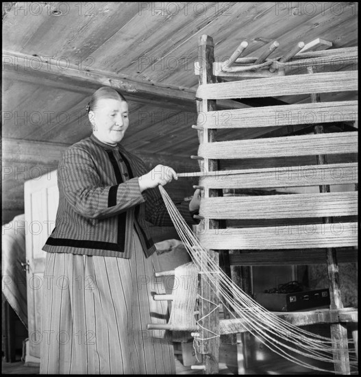 Woman winding yarn, 1945.