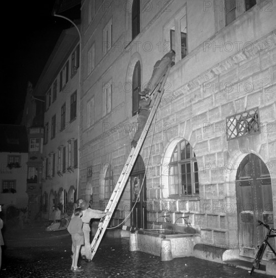 Combined civil defence training in Schaffhausen, 1957.