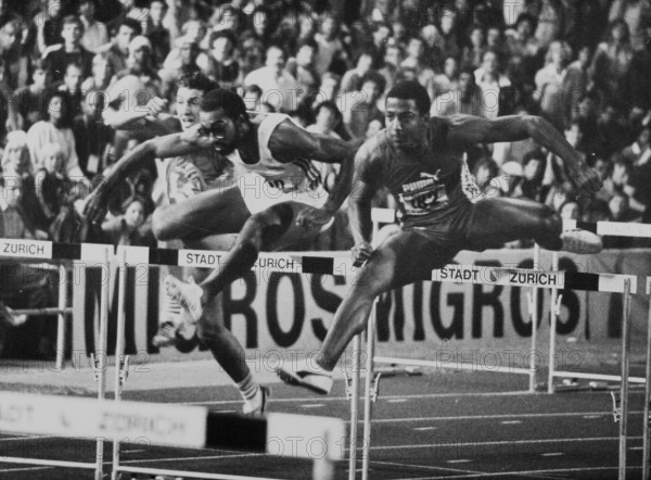 LCZ Meeting 1981, 110m hurdles: Nehemiah (R) runs world record in 12.93.