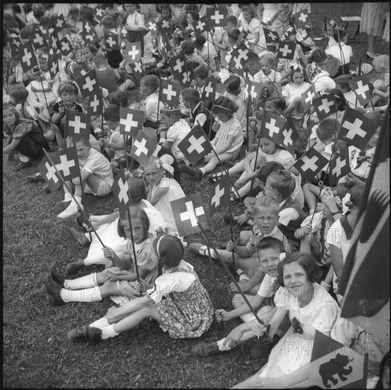 Children celebrating the national holiday; 1957.
