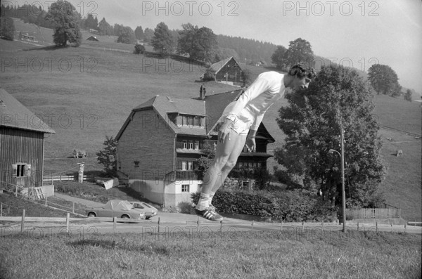 Walter Steiner, training in Wildhaus 1975.