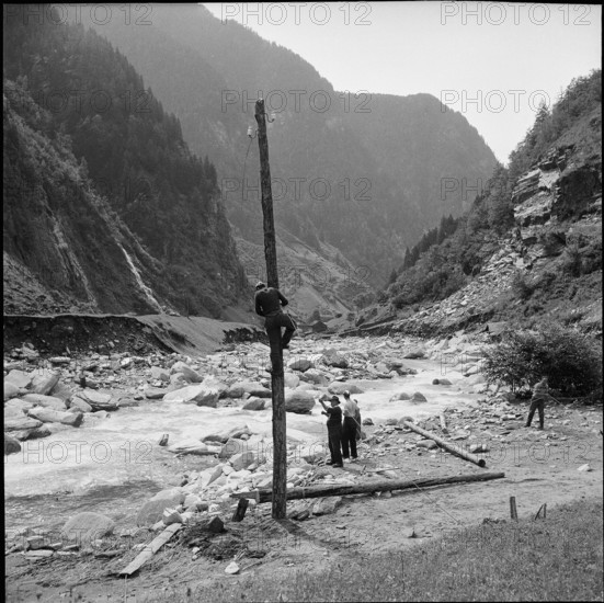 Flood in the Calanca Valley, 1951.