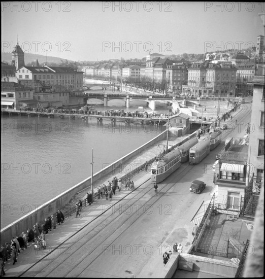 Reconstruction Work at the Limmatquai, 1950.