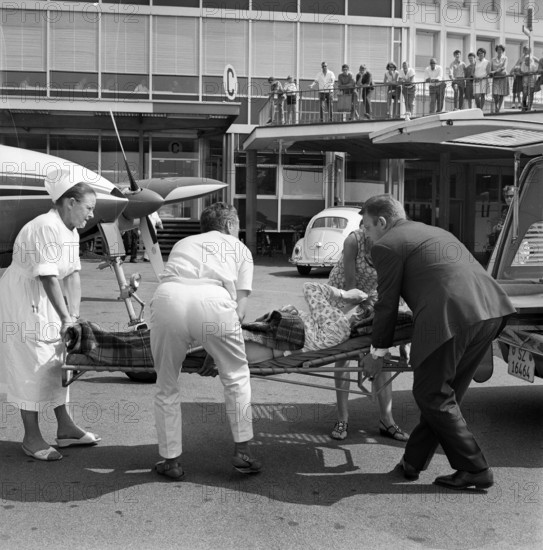 TCS travel insurance; transportation of sick person by airplane and ambulance 1969.
