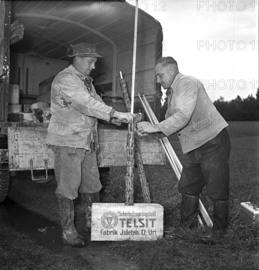 Vaud, drilling , search for oil; 1952.