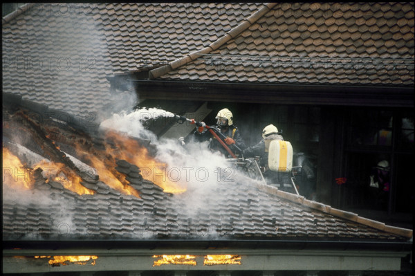 Fire in the business house von Moos, Lucerne 1992.