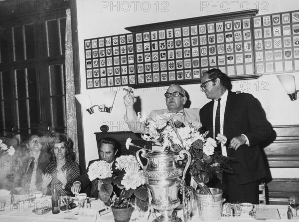 Celebrating the cup winner 1972: FC Zürich; Nägeli and Widmer.