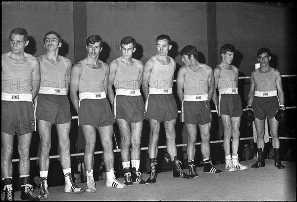 International match Switzerland - USA 1966: The Swiss team.