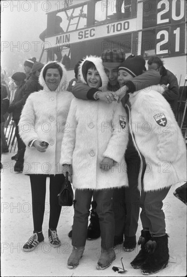 Olympic Games Grenoble 1968: Spectators at skiing race.
