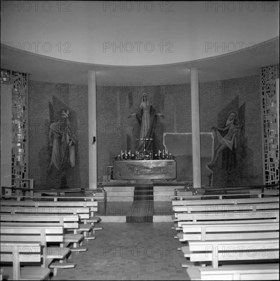 Saint Ursulines convent Sion: mosaic fresco by Bernard Viglino 1960.