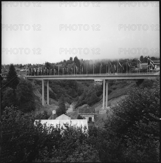 Flims, Stenna bridge, inauguration day; 1959.