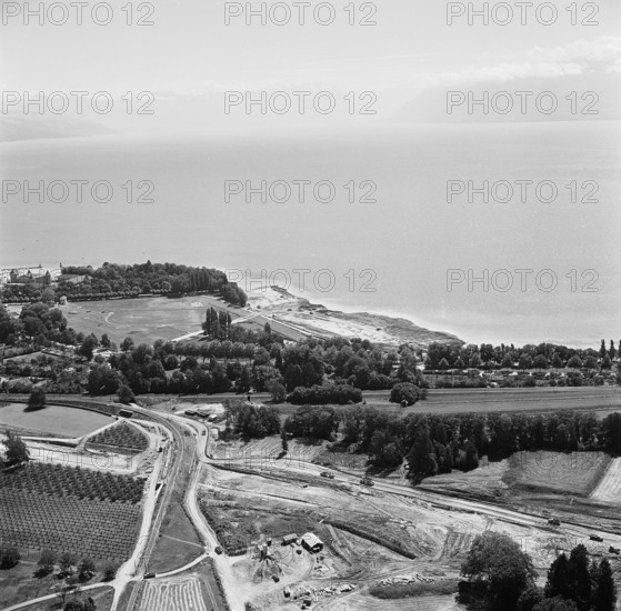 Autobahn Lausanne-Genf near Morges , 1962.