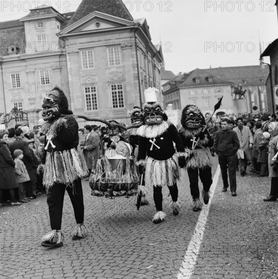 Carnival parade in Zurich, 1960.