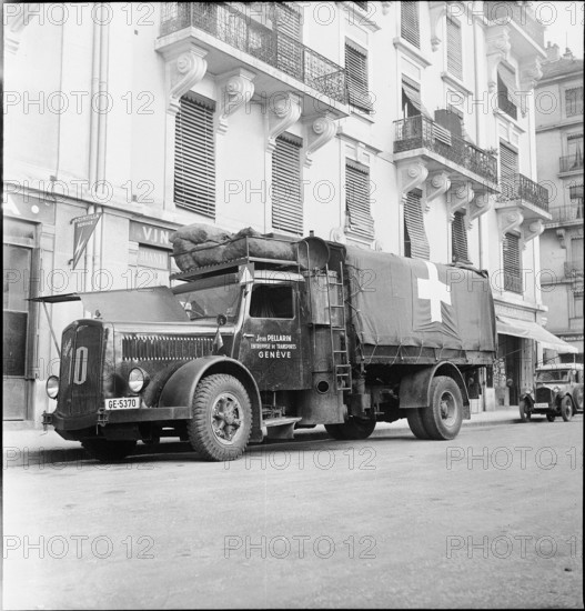 Truck of the International Red Cross in Geneva, 1944.