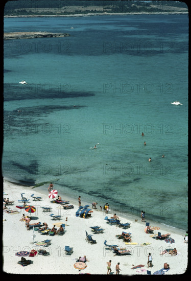 Bathing beach in Mallorca, 1976.