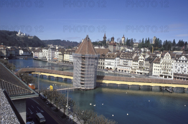 Rebuilding of the Chapel Bridge 1994.