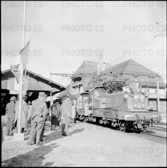 Electrification of the line Dole-Vallorbe-Pontarlier, 1958.