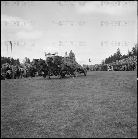 53rd Marché-Concours Saignelégier, chariot race, 1956.