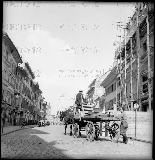 After World War 2: relief action for Lanslebourg, Morges 1945.